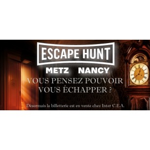Escape hunt nancy valable pour une salle de 4 à 5 joueurs