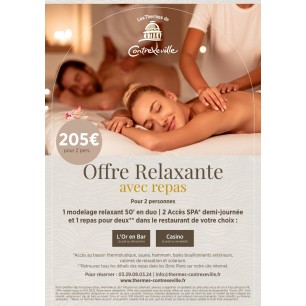 Contrex demi-journée spa relaxante  repas L'Or en Bar - 2 pers.