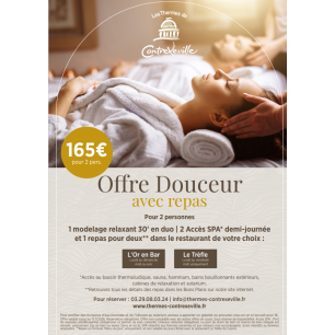 Contrex demi-journée spa douceur  repas Le Trèfle - 2 pers.