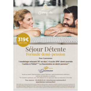 Contrex sejour detente formule demi-pension - 2 pers.